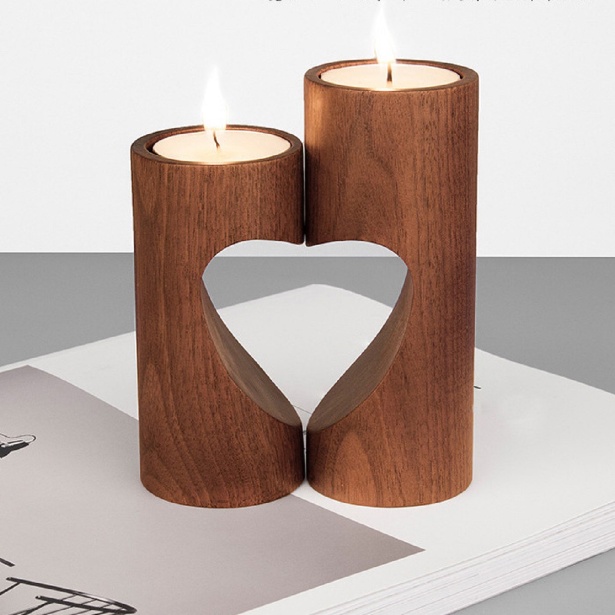 Sweet Heart Wooden Candle Holder